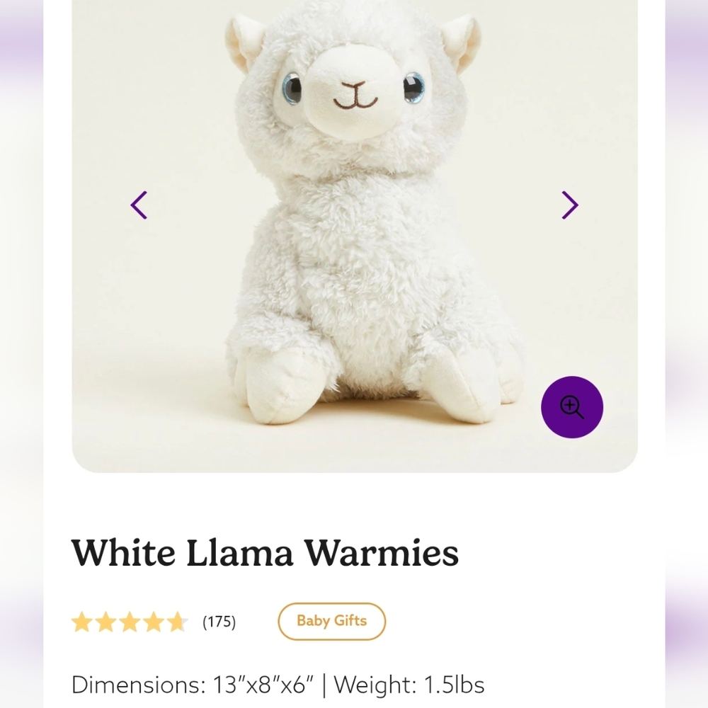 Warm Fluffy White Llama Plush